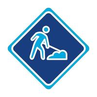 Roadworks Glyph Two Color Icon vector