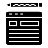 icono de glifo de blog vector