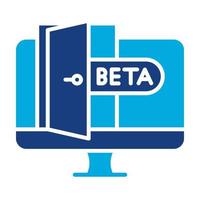 Beta Glyph Two Color Icon vector