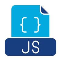 javascript archivo glifo icono de dos colores vector