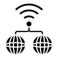 icono de glifo de conectividad a internet vector