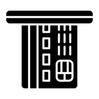 Insert Card Glyph Icon vector