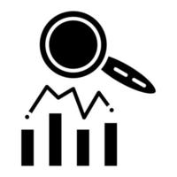 Search Stats Glyph Icon vector