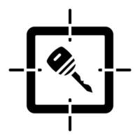 Key Target Glyph Icon vector