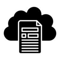 Cloud File Glyph Icon vector