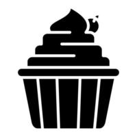 Cupcake Glyph Icon vector