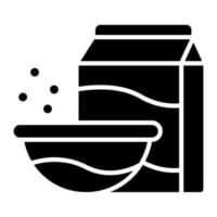 Milk Bowl Glyph Icon vector