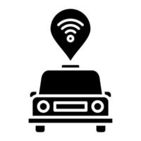 Connected Vehicle Glyph Icon vector