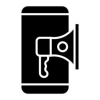 Mobile Marketing Glyph Icon vector