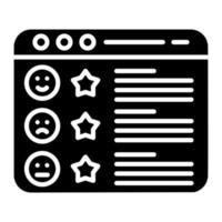 Website Rating Glyph Icon vector