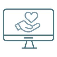 Online Donation Line Two Color Icon vector