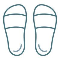 Slippers Line Two Color Icon vector