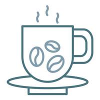 línea de taza de café icono de dos colores vector