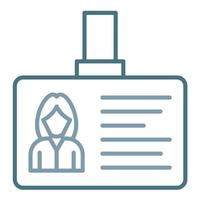 Identification Card Line Two Color Icon vector