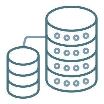 línea de base de datos icono de dos colores vector