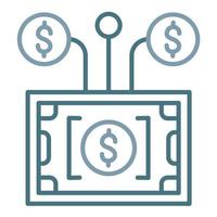 Cash Network Line Two Color Icon vector