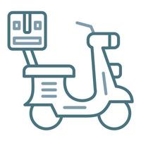 Delivery Scooter Line Two Color Icon vector