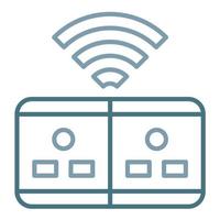 Smart Socket Line Two Color Icon vector