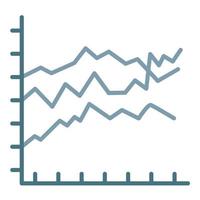 Filled Graph Line Two Color Icon vector