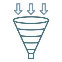 Funnel Chart Line Two Color Icon vector