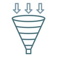 Funnel Chart Line Two Color Icon vector