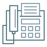 Fax Line Two Color Icon vector