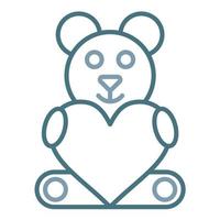 icono de dos colores de la línea de peluche vector