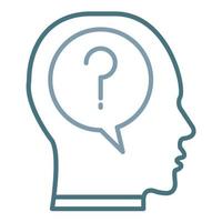 Doubt Line Two Color Icon vector