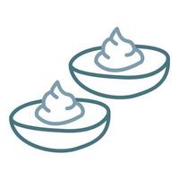 Deviled Eggs Line Two Color Icon vector