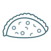 línea de empanada icono de dos colores vector