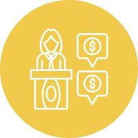 Lecture Line Circle Background Icon vector