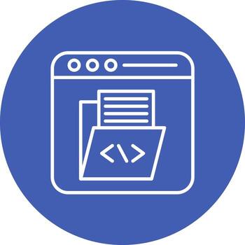 icono de fondo de círculo de línea de desarrollo web vector