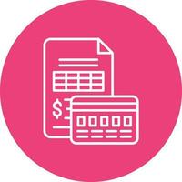 Invoice Payment Line Circle Background Icon vector