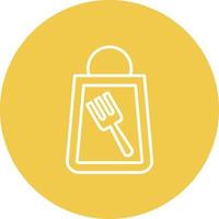 Take Away Line Circle Background Icon vector