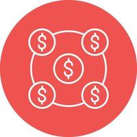 Money Network Line Circle Background Icon vector