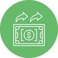 Cash Flow Line Circle Background Icon vector