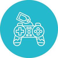 Gamepad Sale Line Circle Background Icon vector