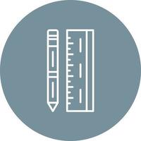 Pencil and Ruler Line Circle Background Icon vector