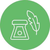 Feather Ink Line Circle Background Icon vector
