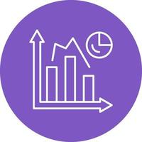 Bar Graph Line Circle Background Icon vector