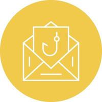 Email Phishing Line Circle Background Icon vector