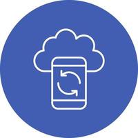 Cloud Sync Line Circle Background Icon vector