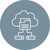 Cloud Backup Line Circle Background Icon vector