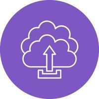 Cloud Upload Line Circle Background Icon vector