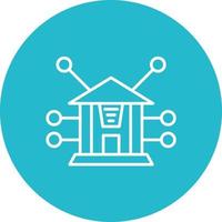Banking Network Line Circle Background Icon vector