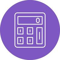 Calculator Line Circle Background Icon vector