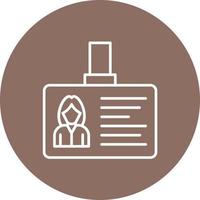 Identification Card Line Circle Background Icon vector