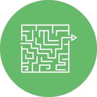 Maze Solution Line Circle Background Icon vector