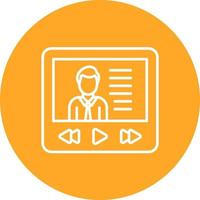 Video Lecture Line Circle Background Icon vector