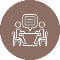 Interview Line Circle Background Icon vector